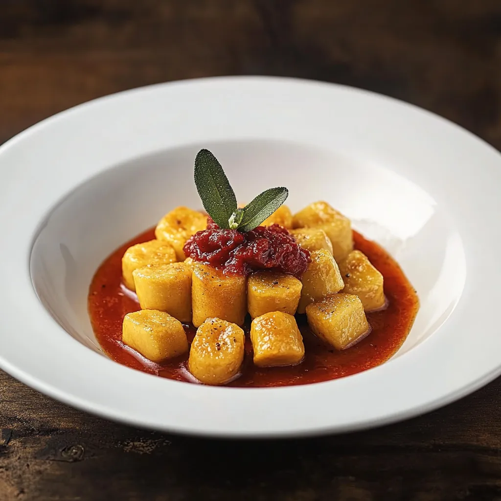 Um prato de macarrão com tomate e ervas.