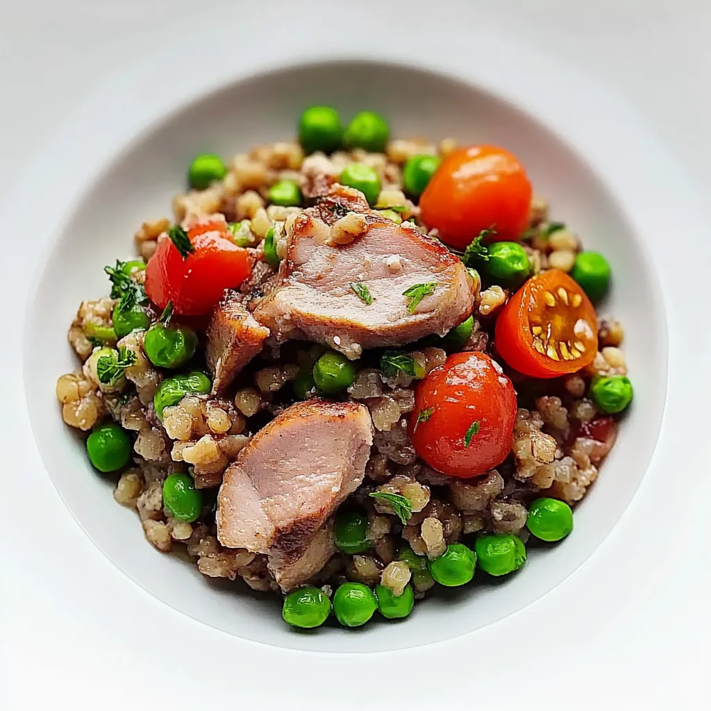 Frango grelhado com tomate, cenoura e peas.