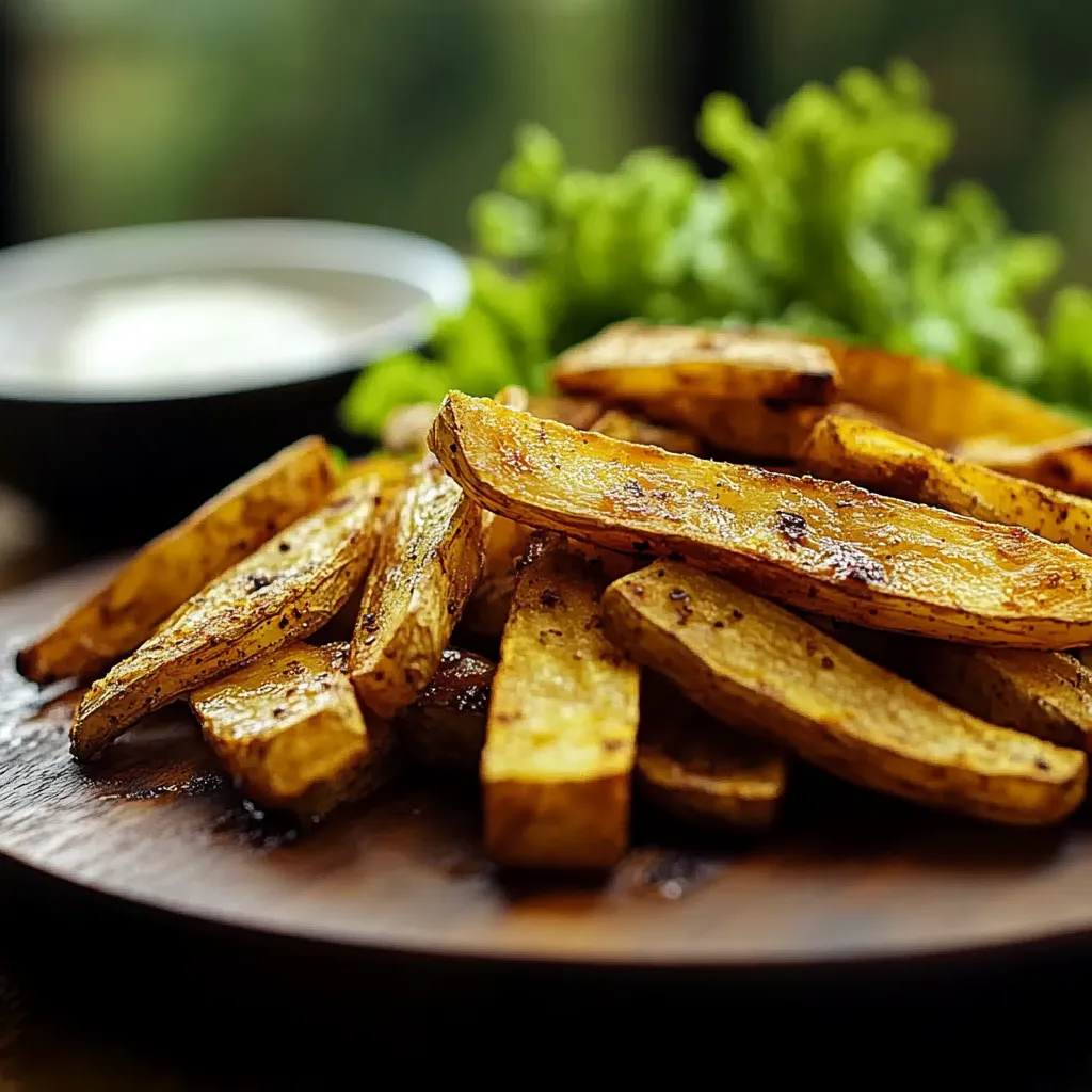 Fritas de batata com molho.