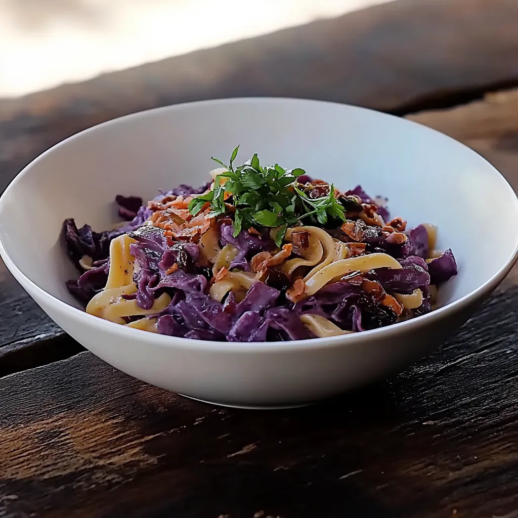 Um prato de macarrão com vegetais e carne.