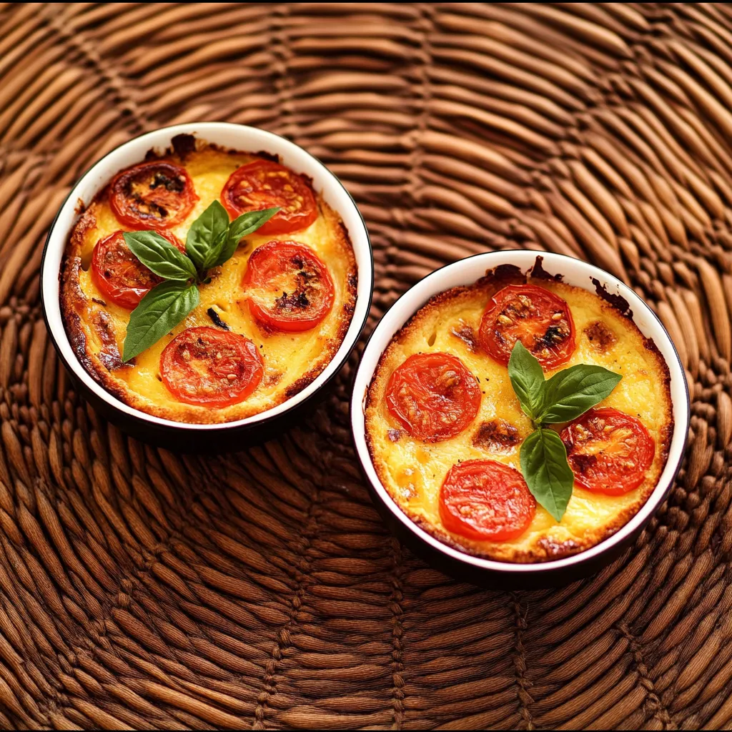 Dois pratos com queijadas e ervas.