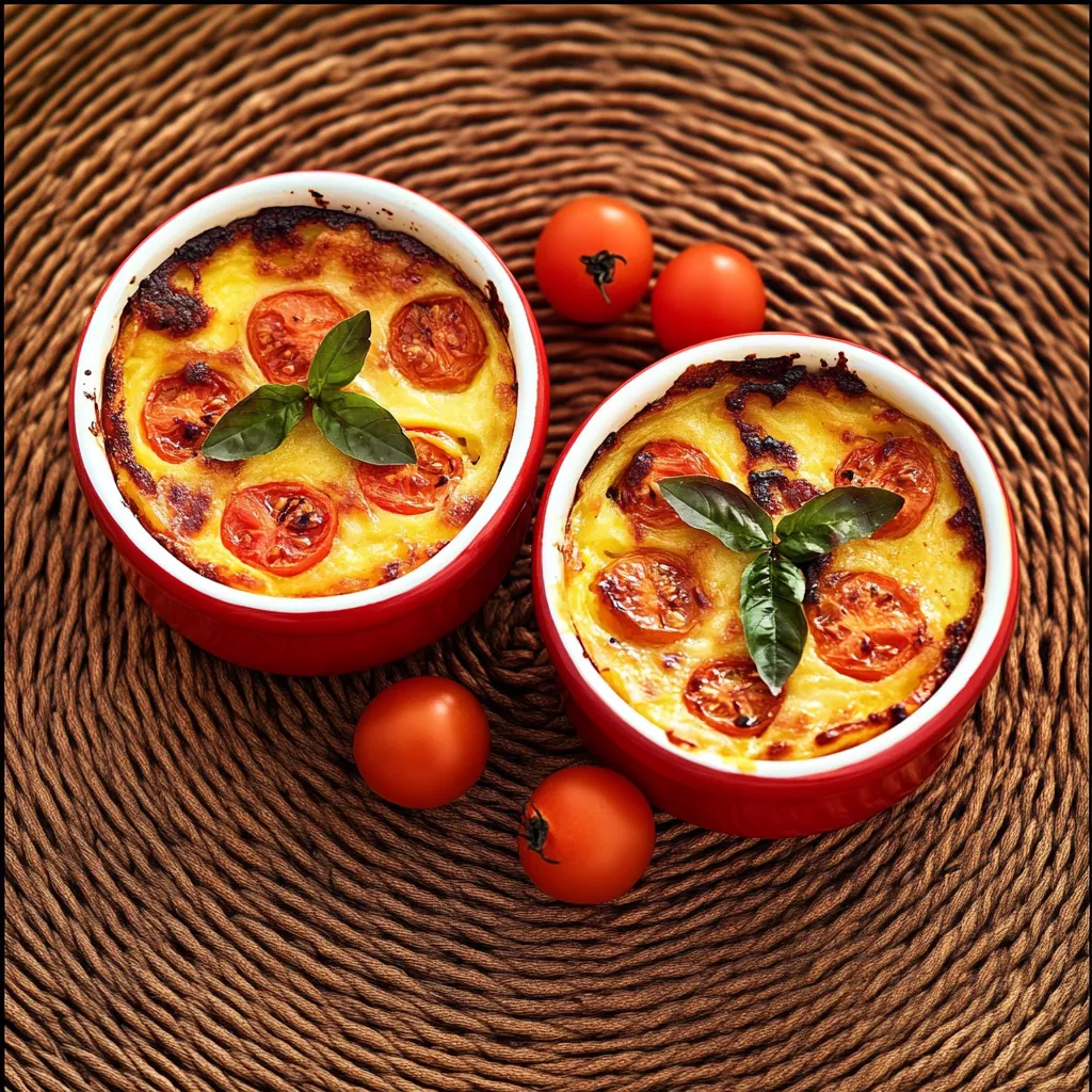 Dois pratos com tomates e cuscuz.