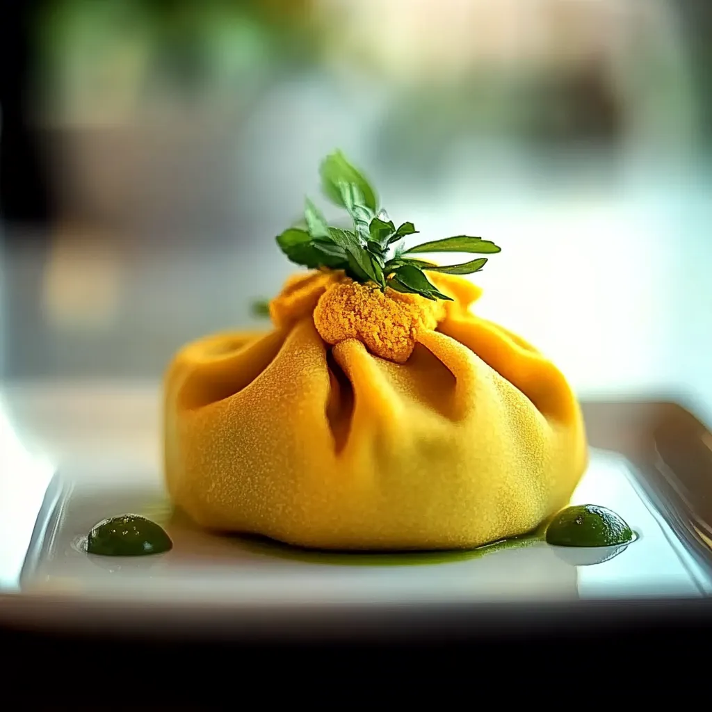 Um pão de frutas com uma folha verde no topo.