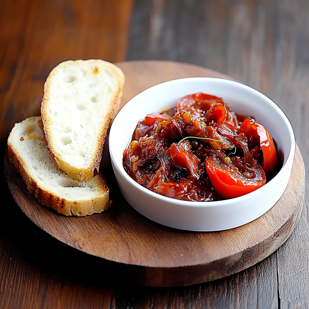 Um prato com tomates e pão.