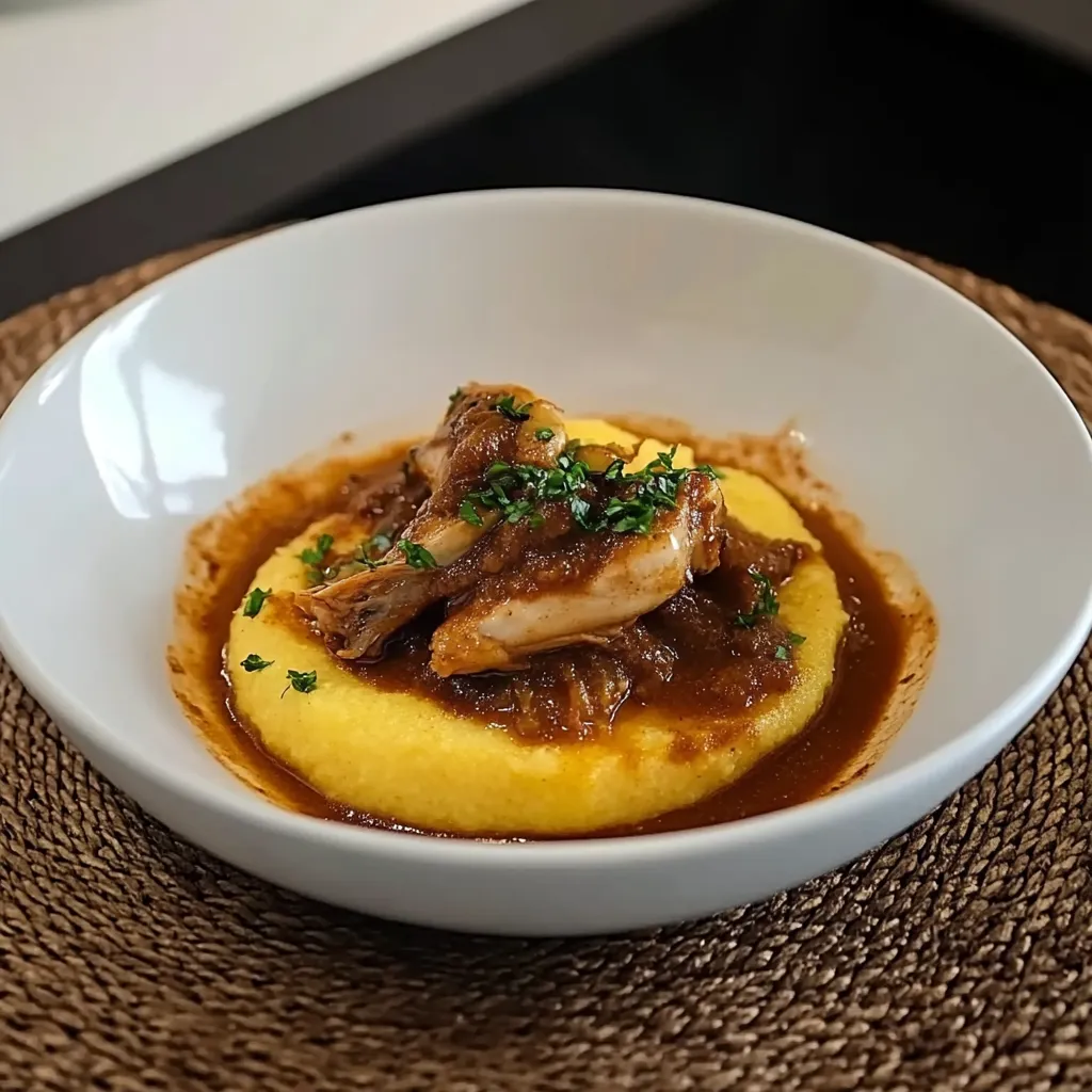 Um prato com carne e batatas.
