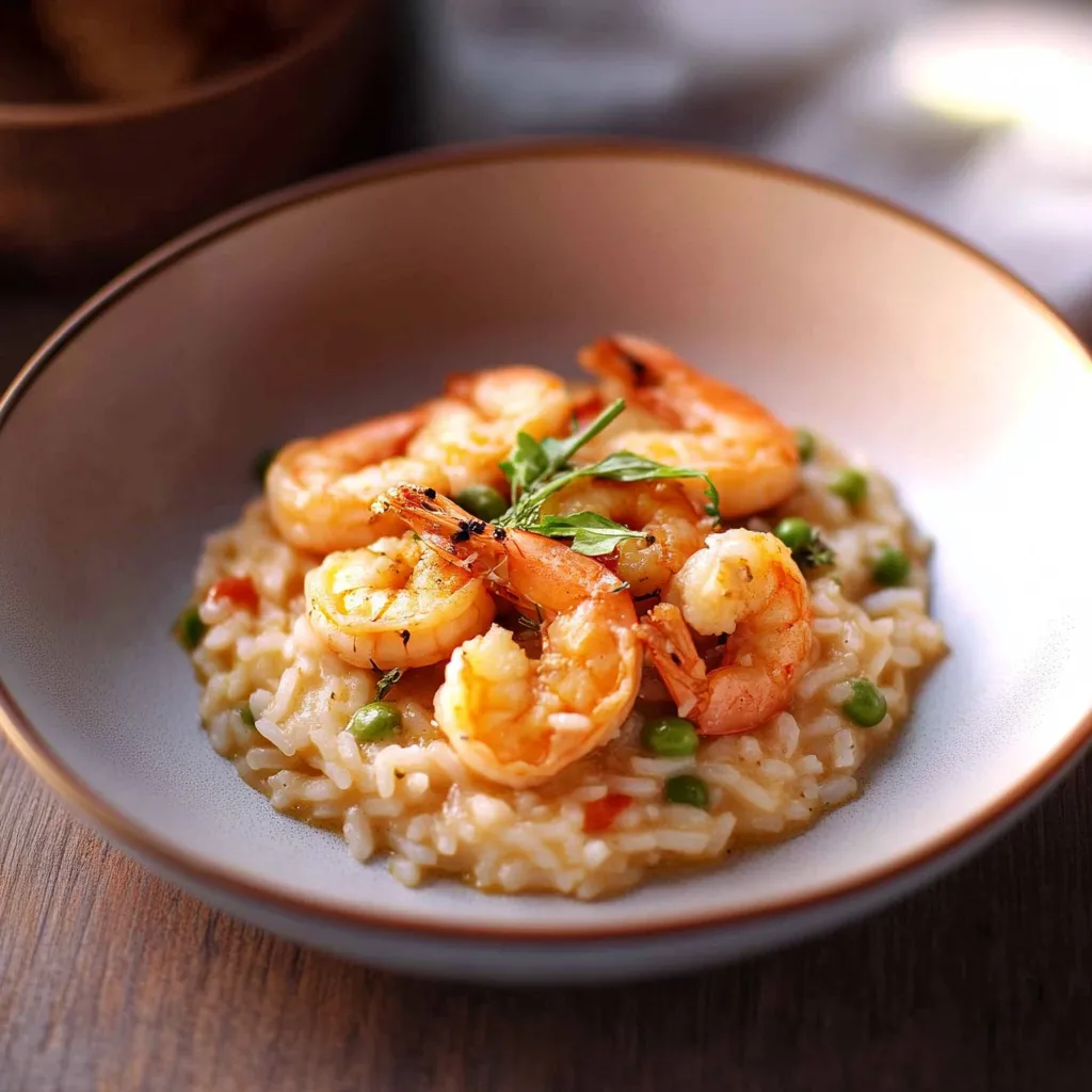 Arroz com camarões e peixe.