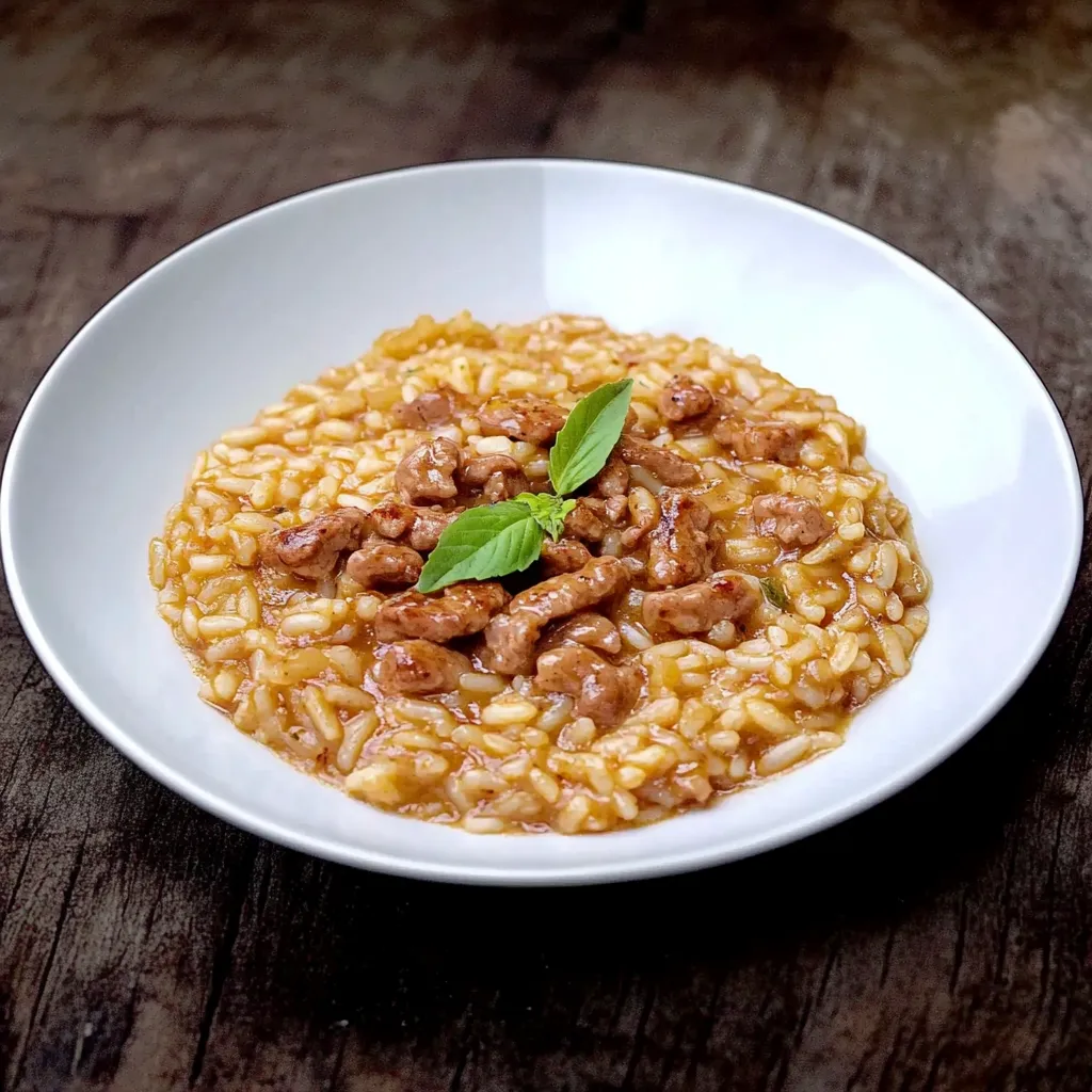 Riso com carne e ervas.