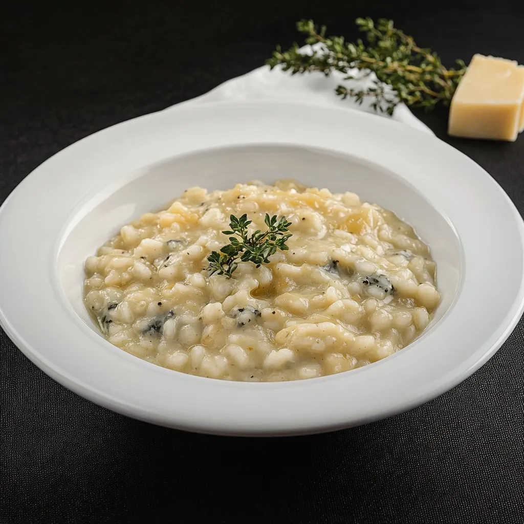 Um prato de arroz com ervas e queijo.