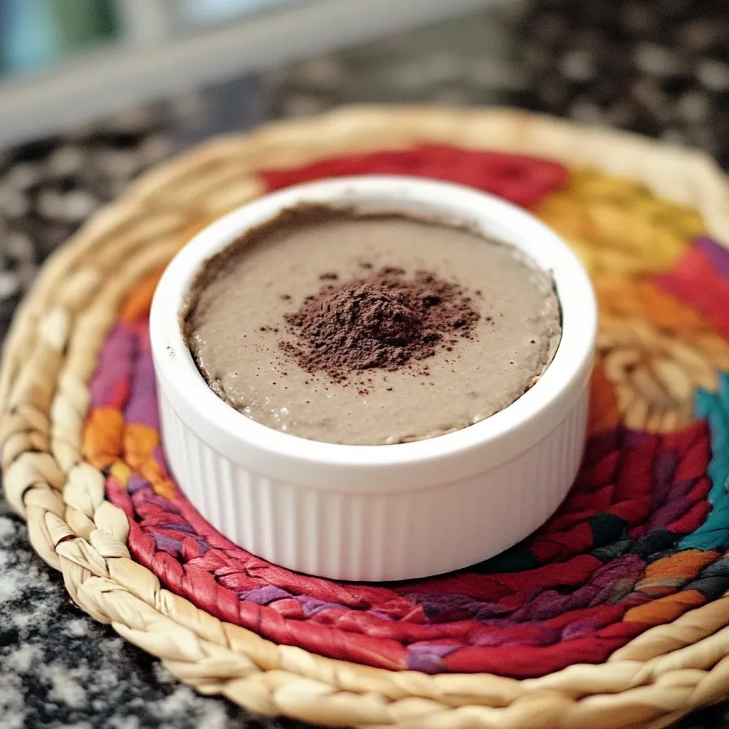 Um pedaço de chocolate em um copo branco.