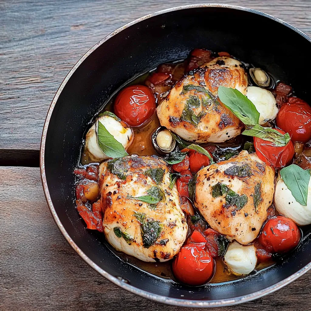 Frango grelhado com tomate, cebola e alho.