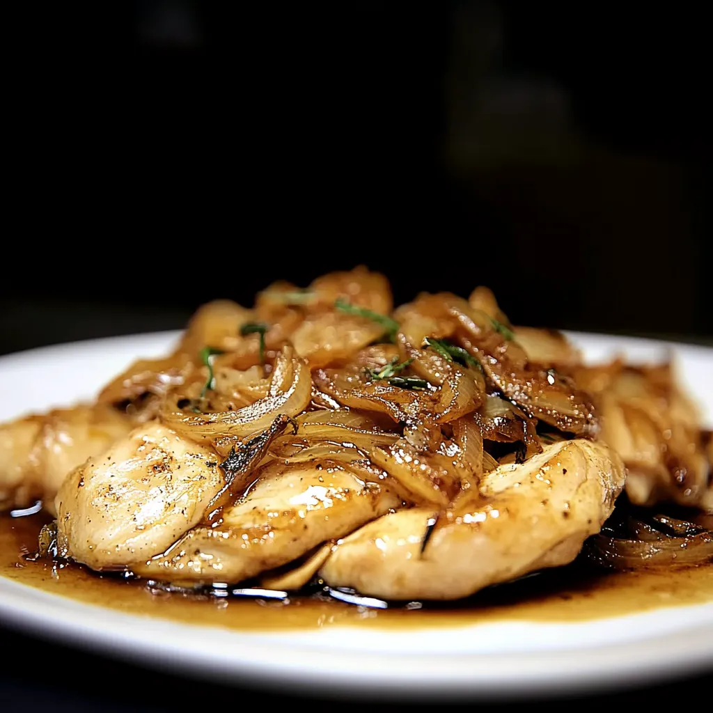 Frango grelhado com cebola e alho.
