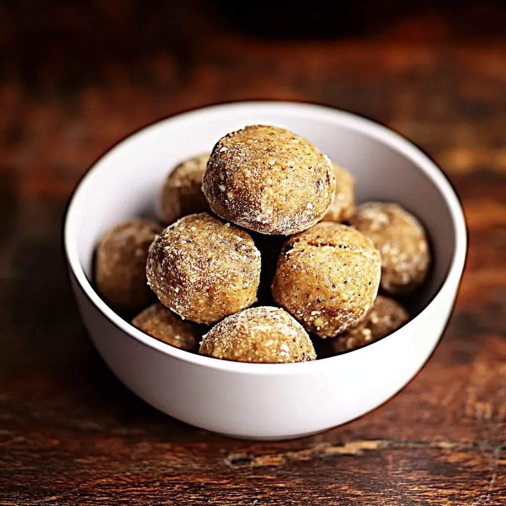 Um prato com bolinhas de cereais.
