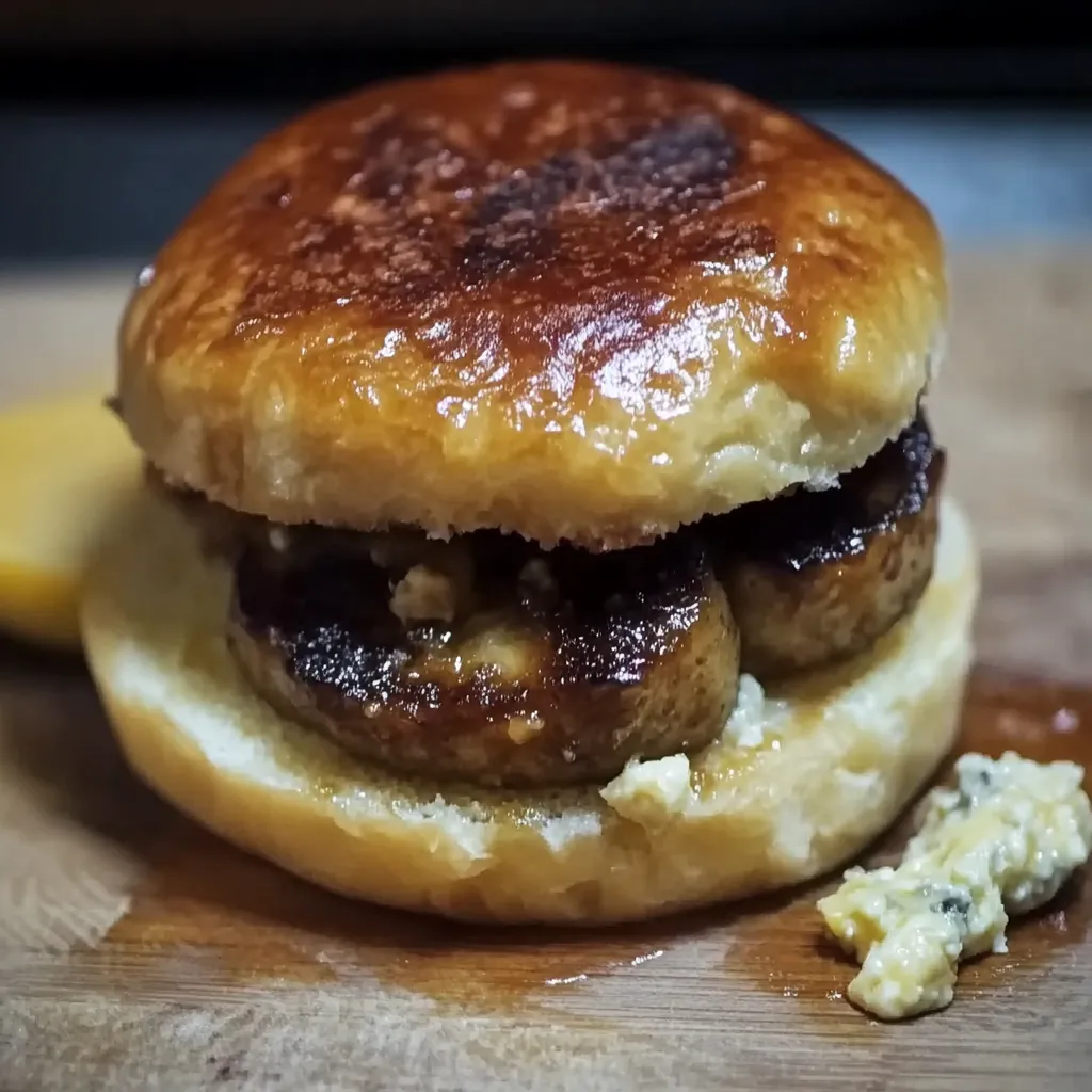 Um sanduíche com carne e queijo.