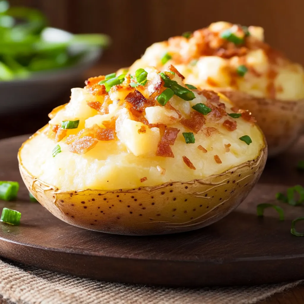 Potatoes with bacon and cheese.