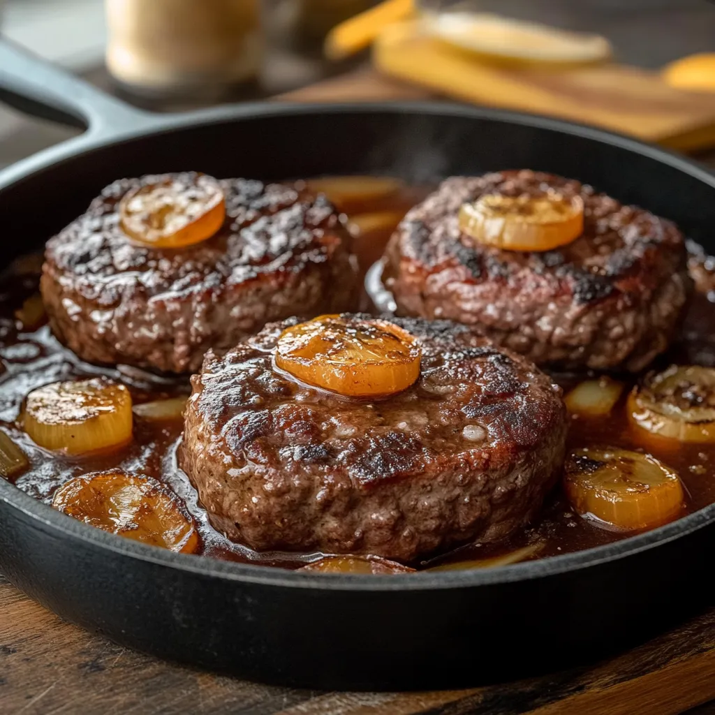 Pan com carne e cebola.
