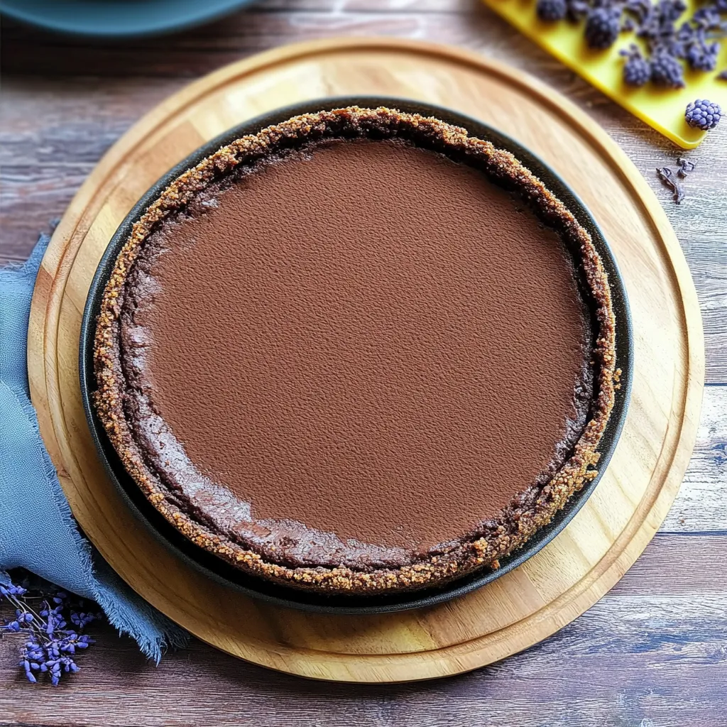 Torta de chocolate com pedaços de chocolate.