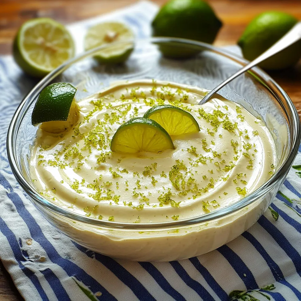 Um prato com creme de limão e limões garnidas.