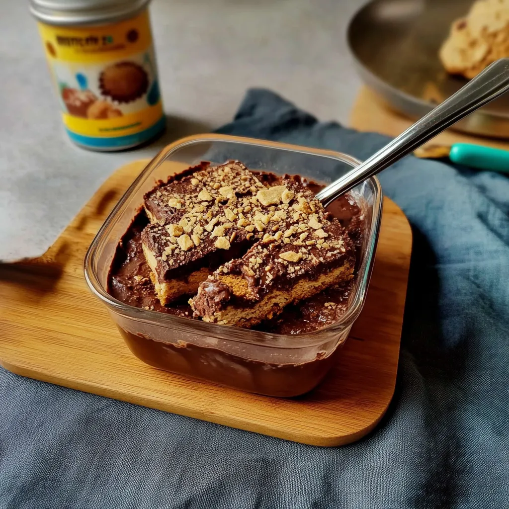 Glass com chocolate e nozes.