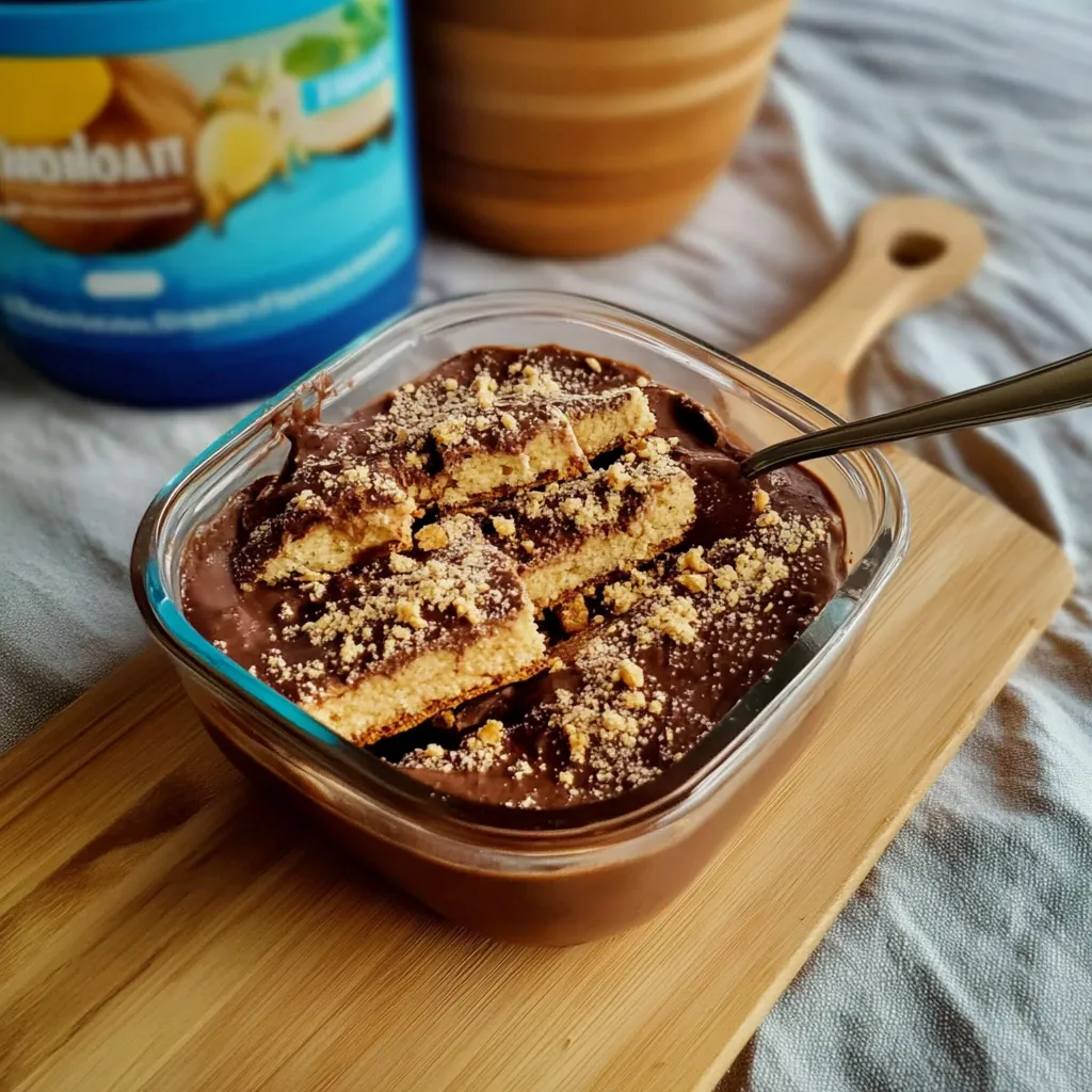 Glass com chocolate e nozes.