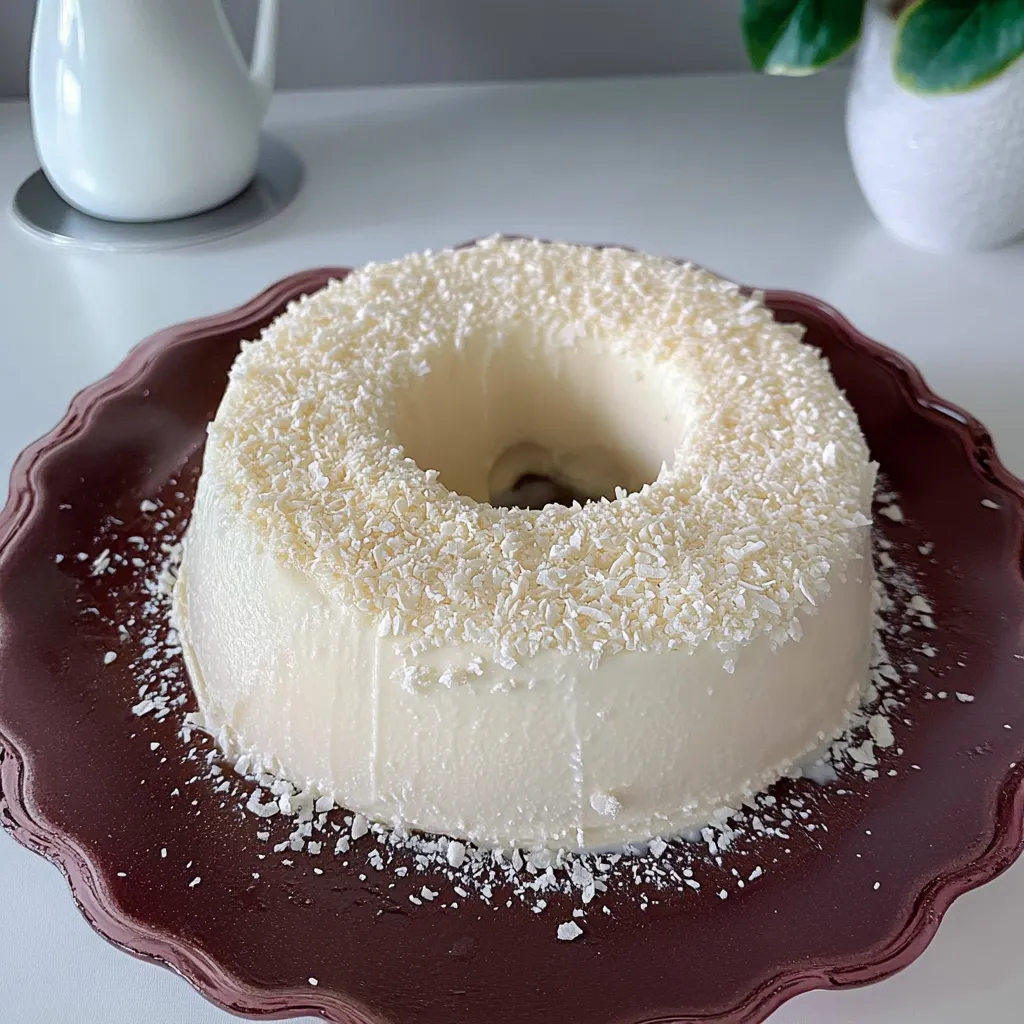 Um bollo de creme com granulado de coco no topo.