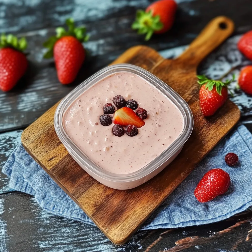 Glass com frutas e creme.