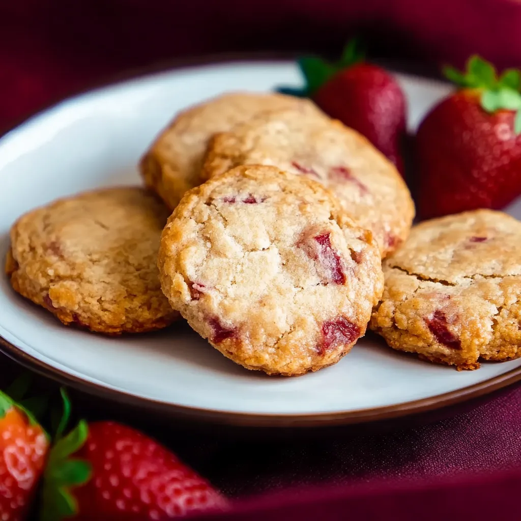 Um plato com biscoitos e frutas.