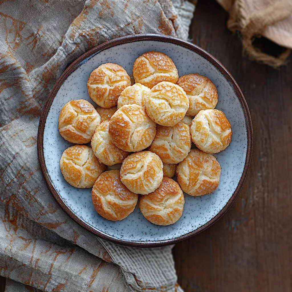 Um prato cheio de bolos de pão.