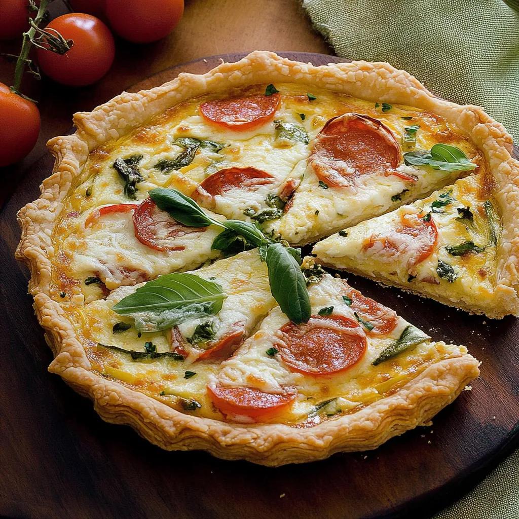 Pizza com tomate e pepperoni.