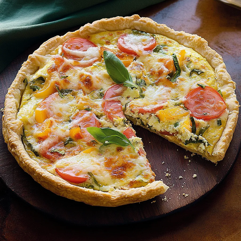 Pizza com tomate e espinacas.