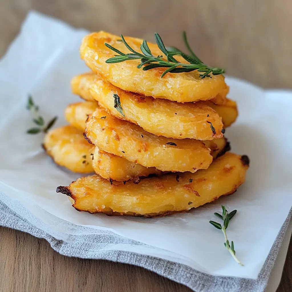 Pães fritos com ervas no topo.