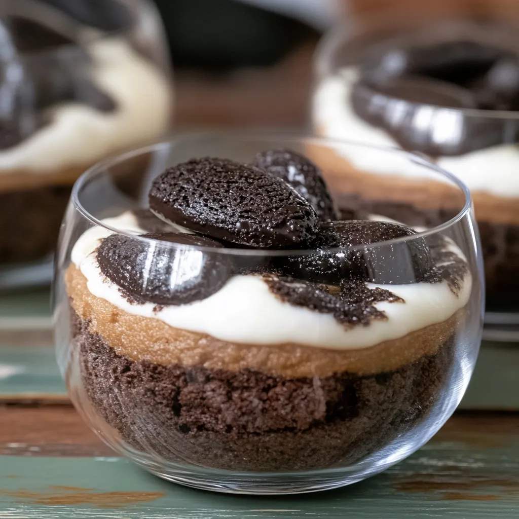 Glass com chocolate e creme.