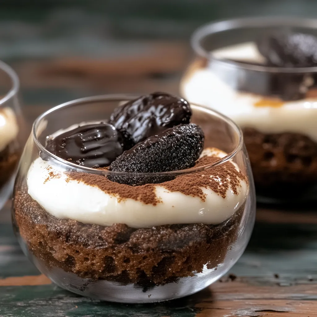 Glass com chocolate e nozes.