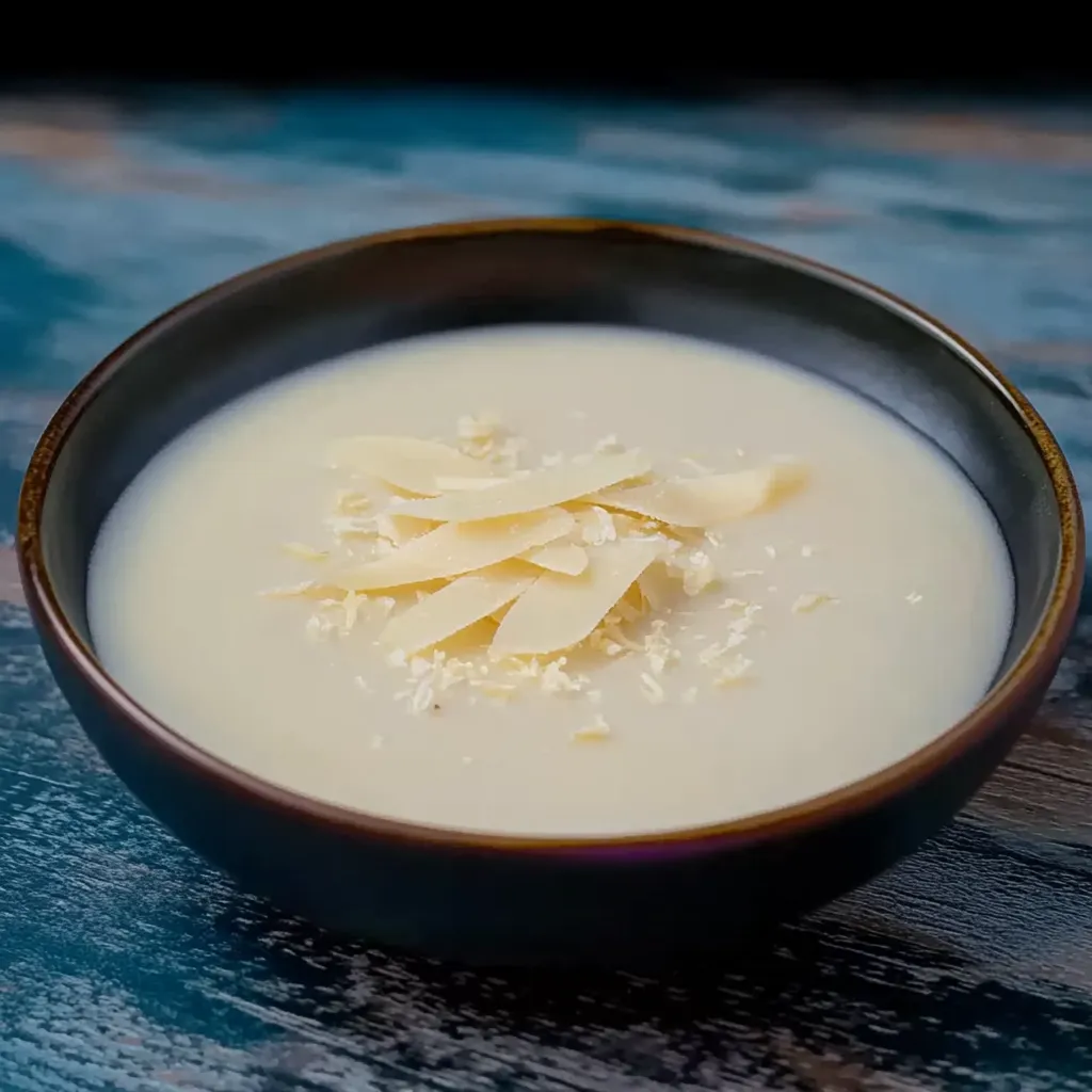 Um prato de sopa com granulado de almôndegas.