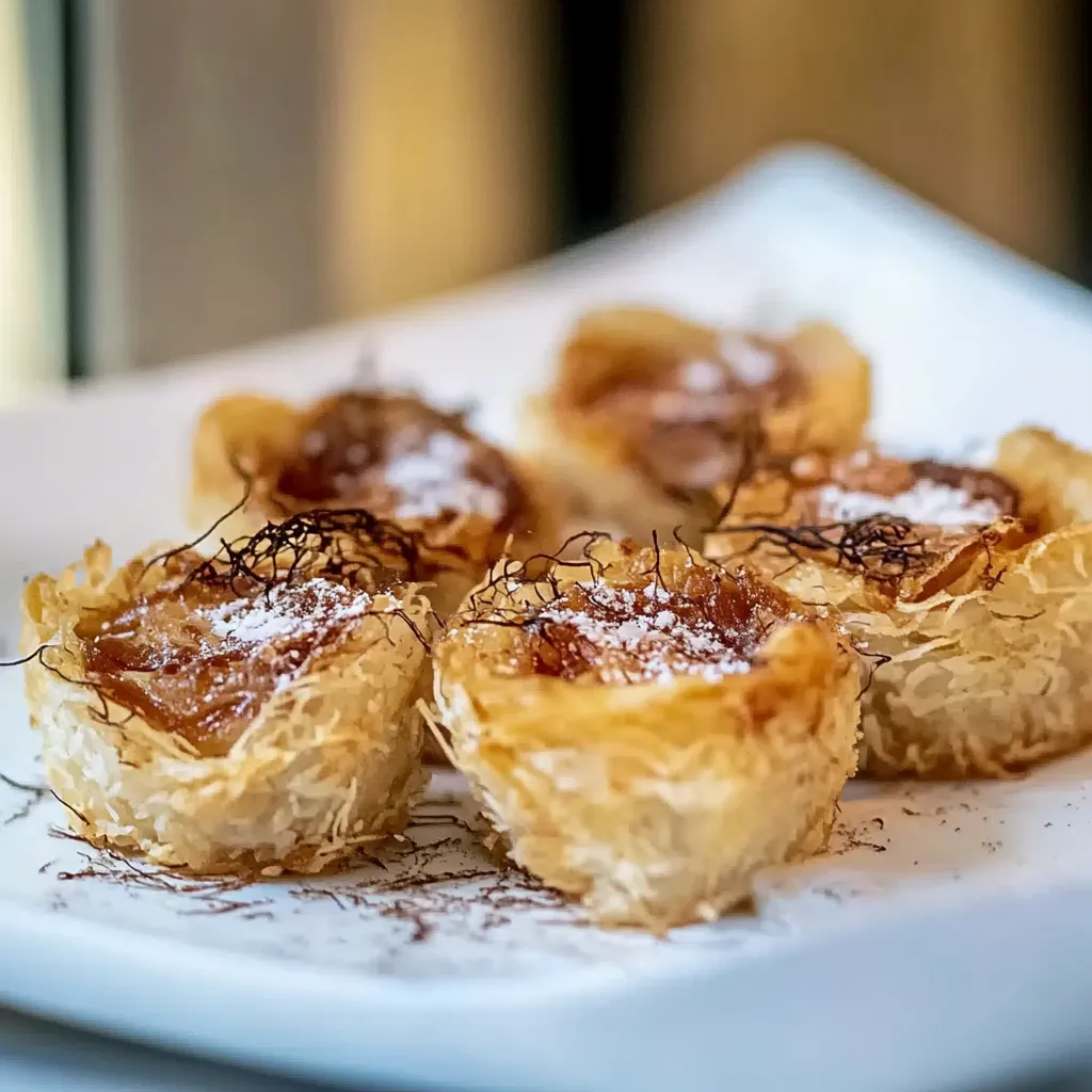 Quatro pastelitos com chocolate e canela.