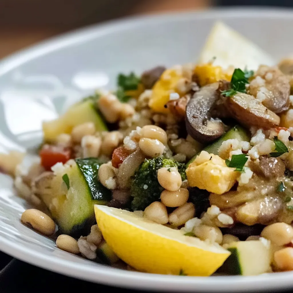 Um prato de comida com arroz, cenoura, cebola, abóbora, tomate, pimentão, alho, cebolinha, pepino, cenoura, abóbora e tomate.