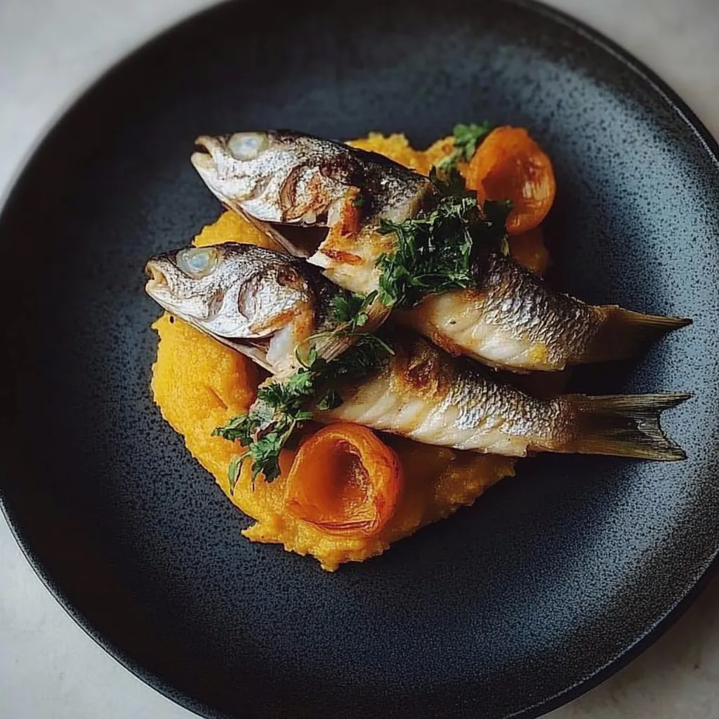 Carne de peixe em um prato.