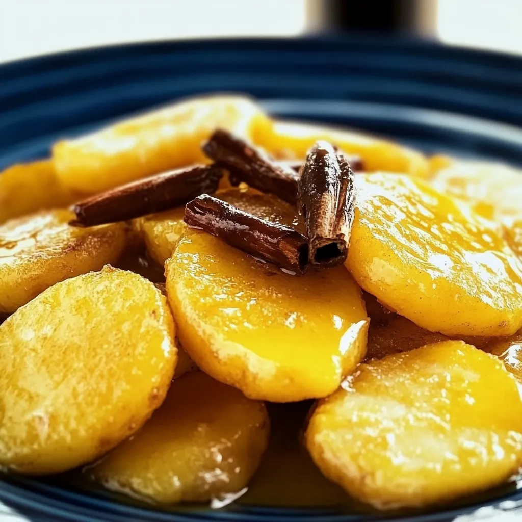 Frutas cobertas de canela e café.