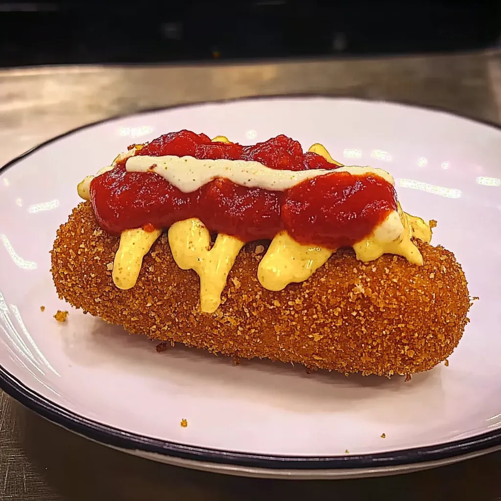 Hot dog com ketchup e maionese.