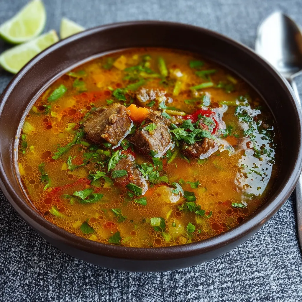 Um prato com carne e vegetais.