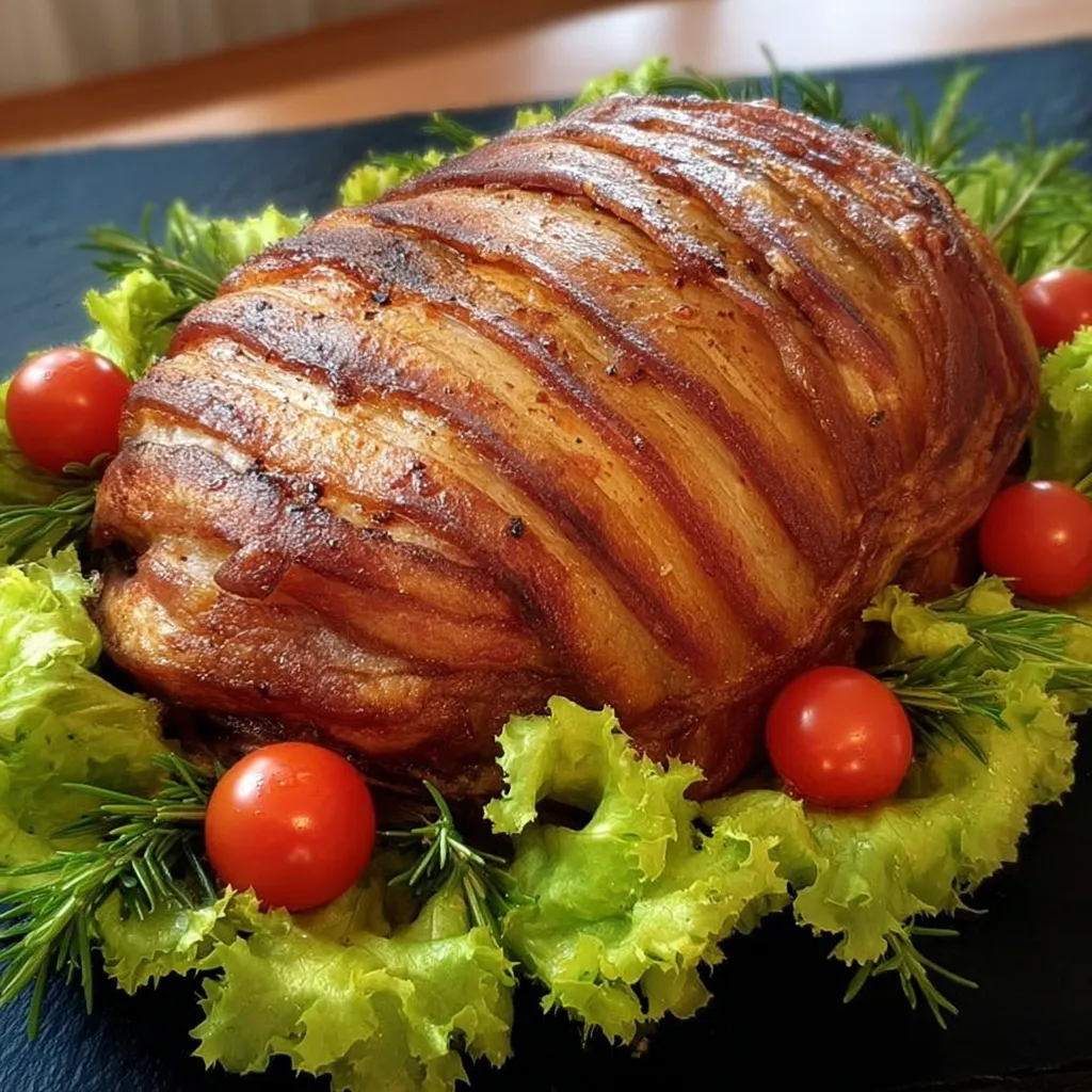 Carne assada em um pedaço de pão de alho.
