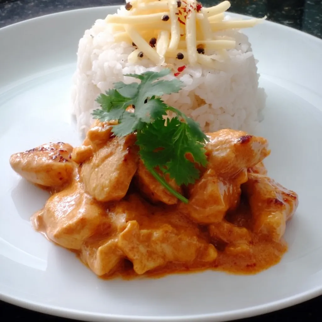 Riso com cebola e carne.