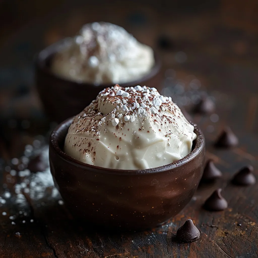 Dois copos de creme de leite com chocolate.