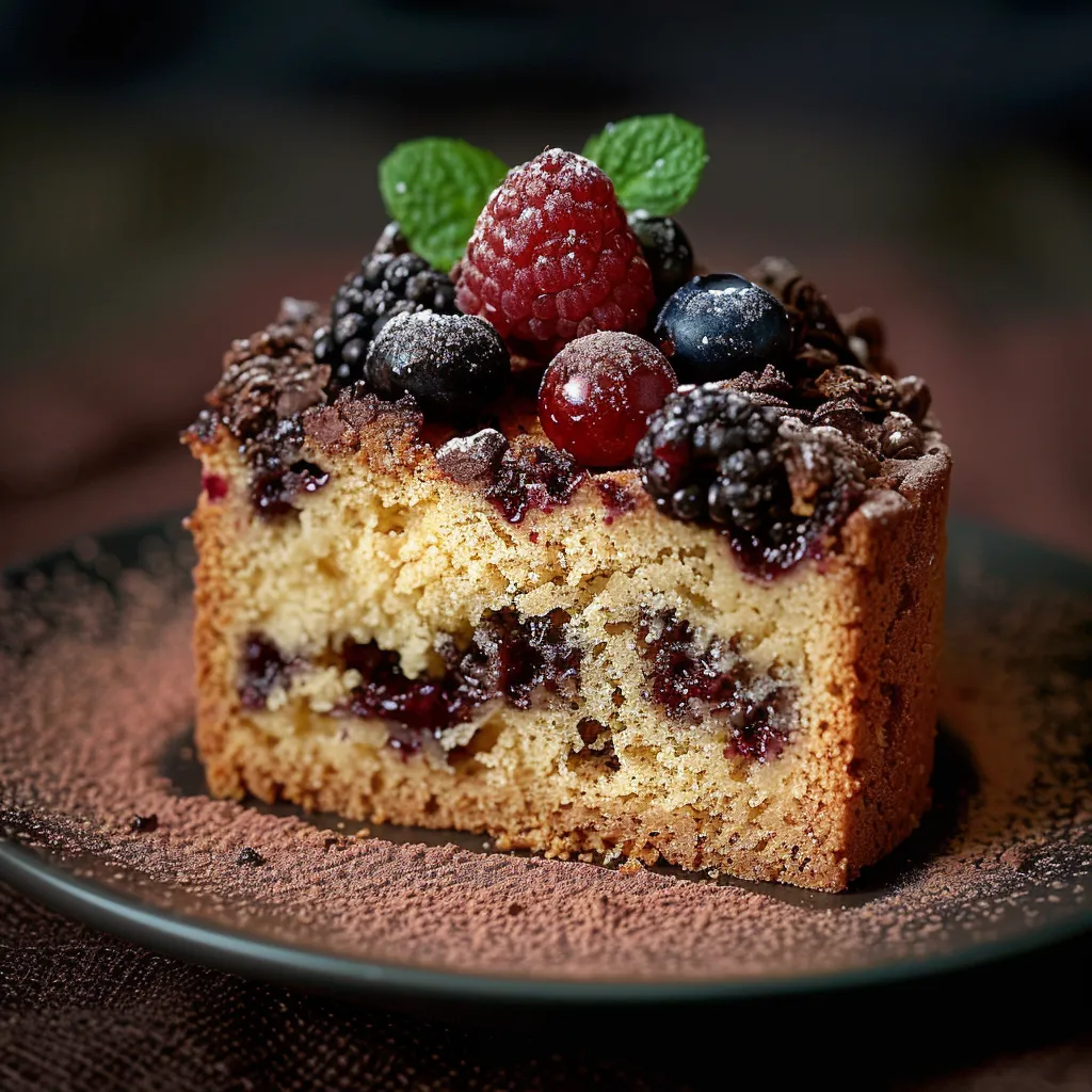 Cake com frutas.