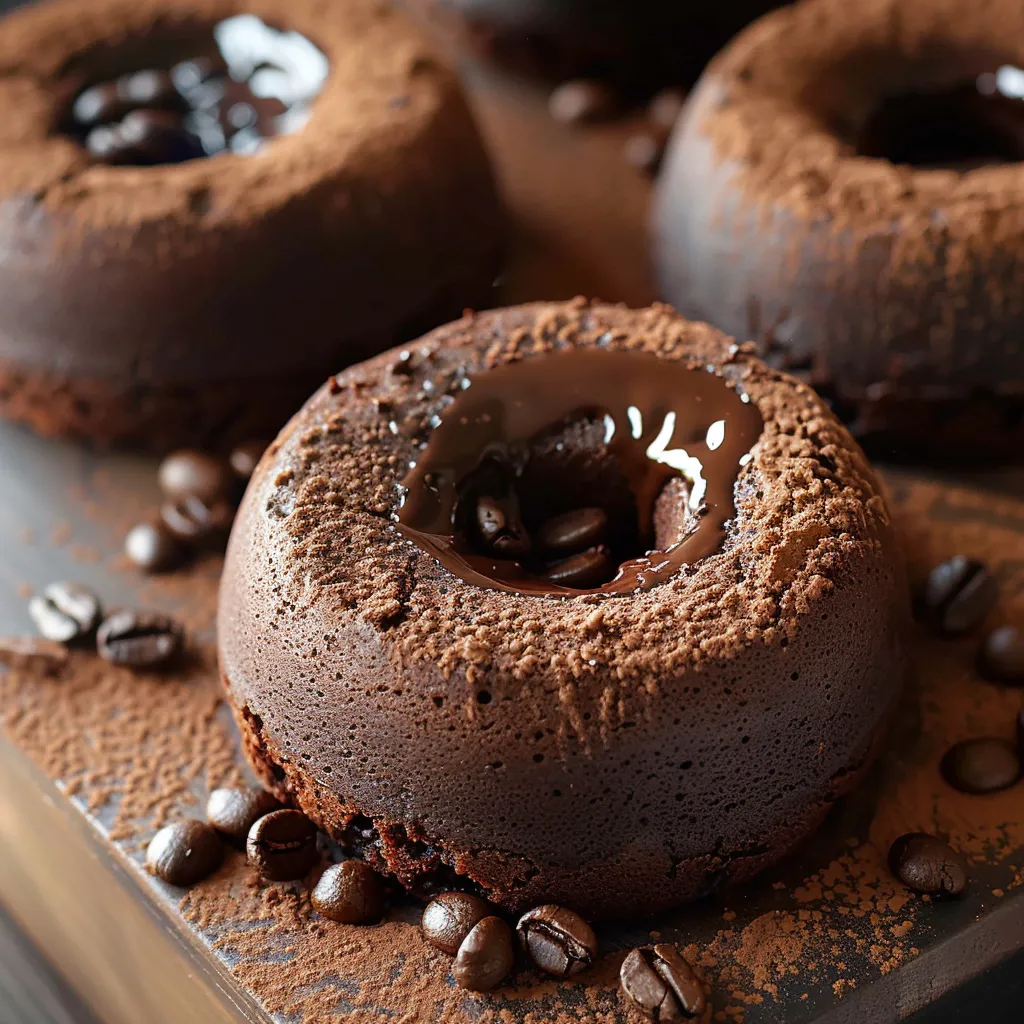 Doce com chocolate e café.