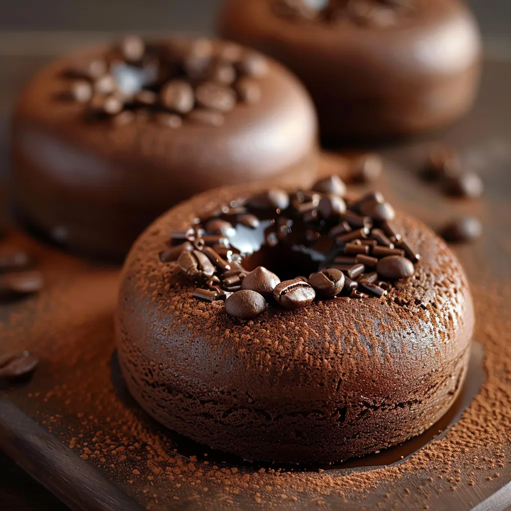 Doce com chocolate e café.