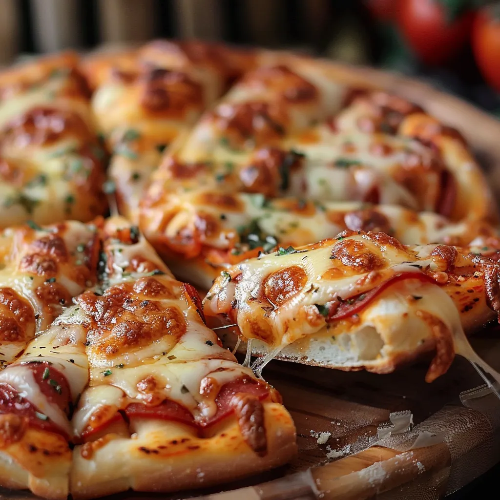 Pizza com queijo e pepperoni.