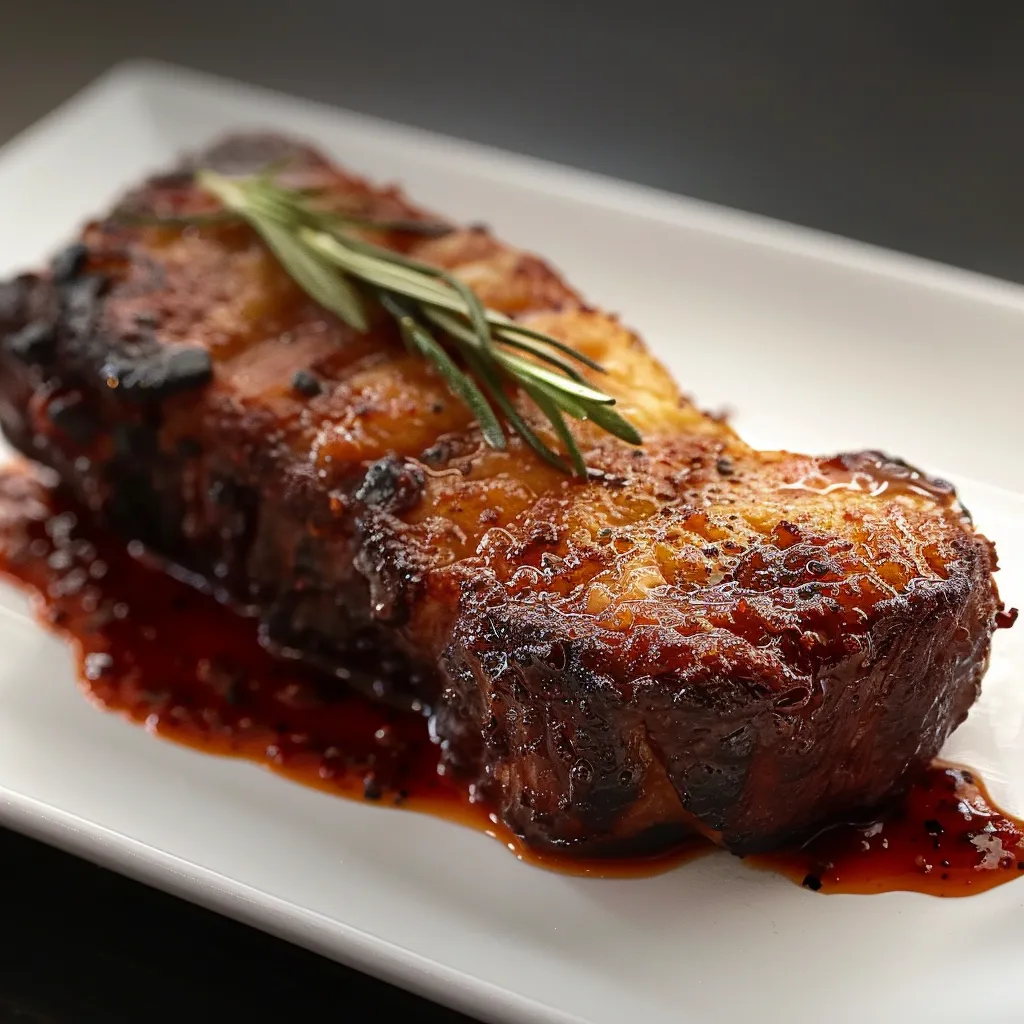 Carne assada com ervas.