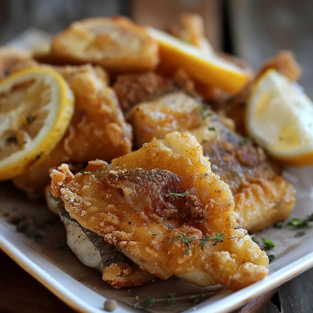 Pedaços de peixe grelhados com limão.