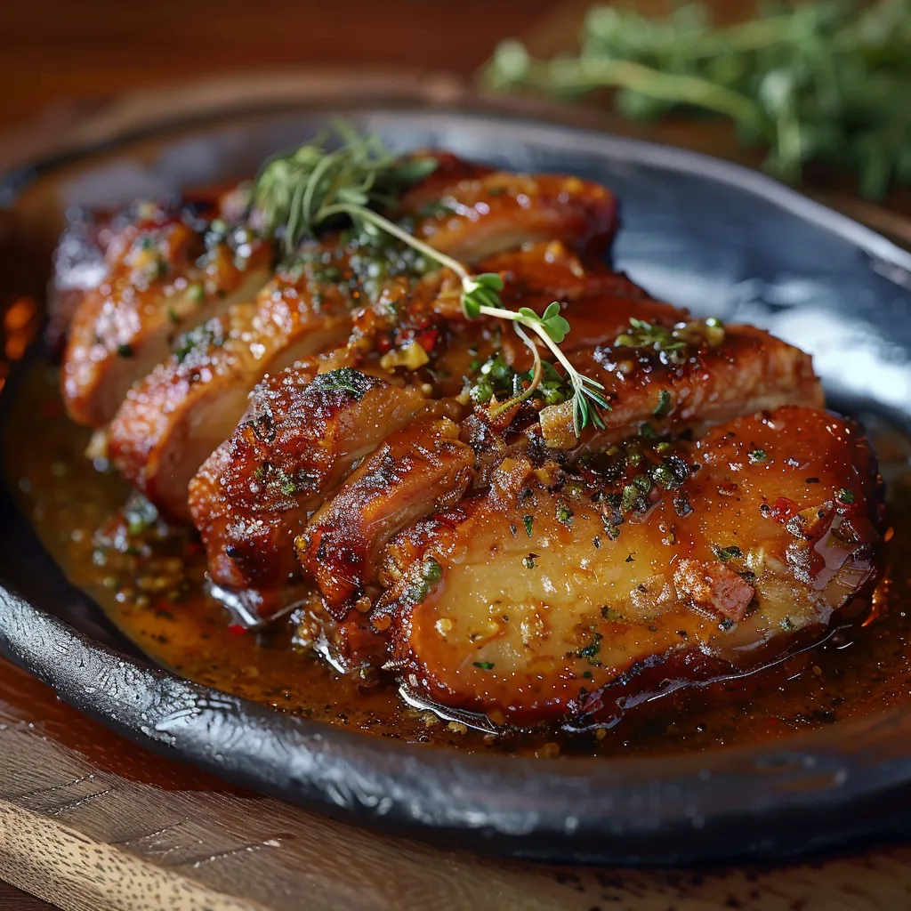 Carne assada em um molho de tomate.