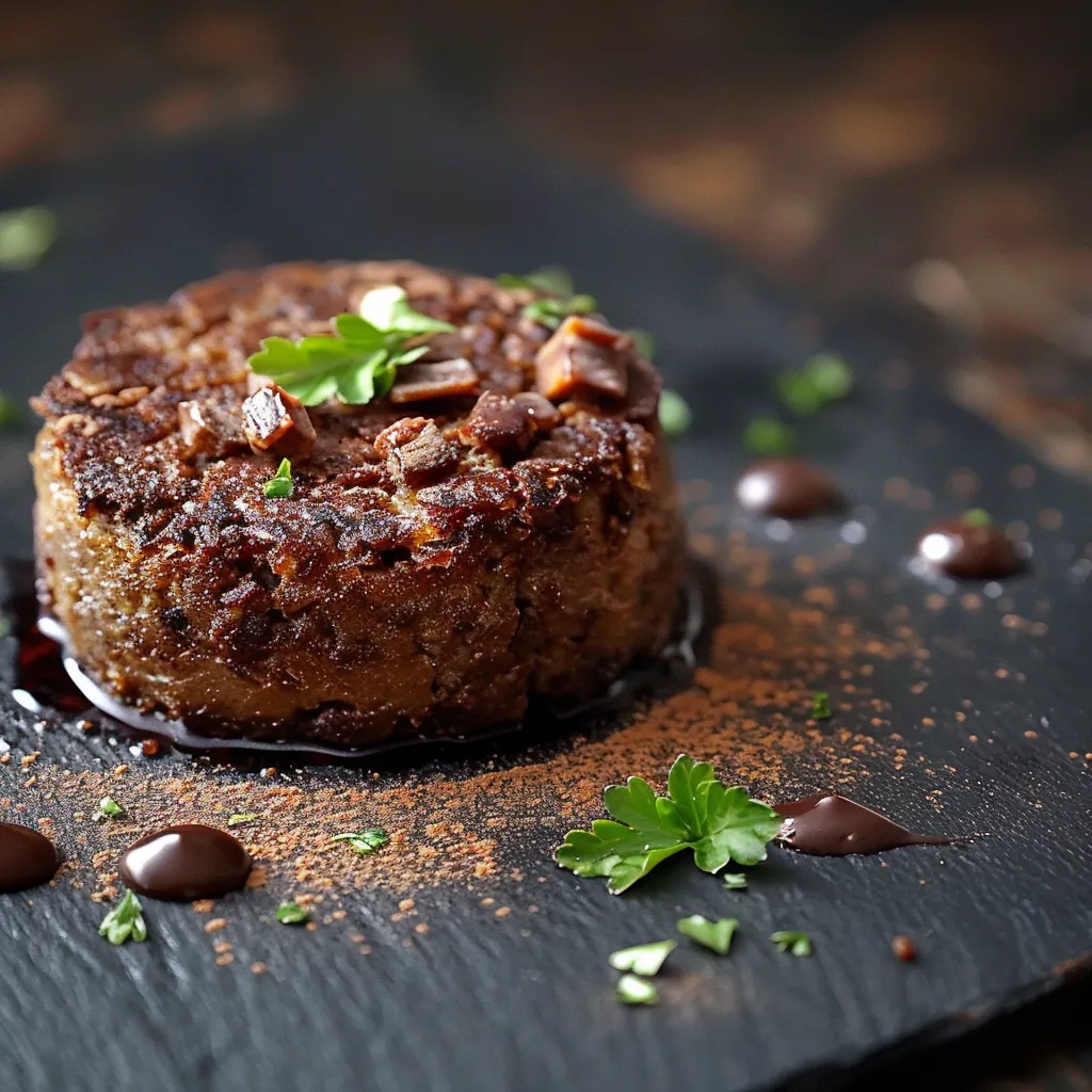 Um pedaço de carne com salada.
